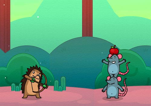 Стрельба из лука: Ёжик и друзья