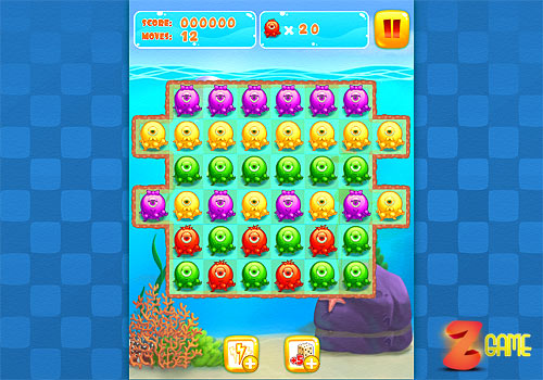 Осьминог: Три в ряд